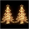 Hopfällbar julgran 2 st ljusslinga med LED varmvit 87x87x93 cm vidaXL – miniatyr 2