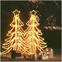 Hopfällbar julgran 2 st ljusslinga med LED varmvit 87x87x93 cm vidaXL