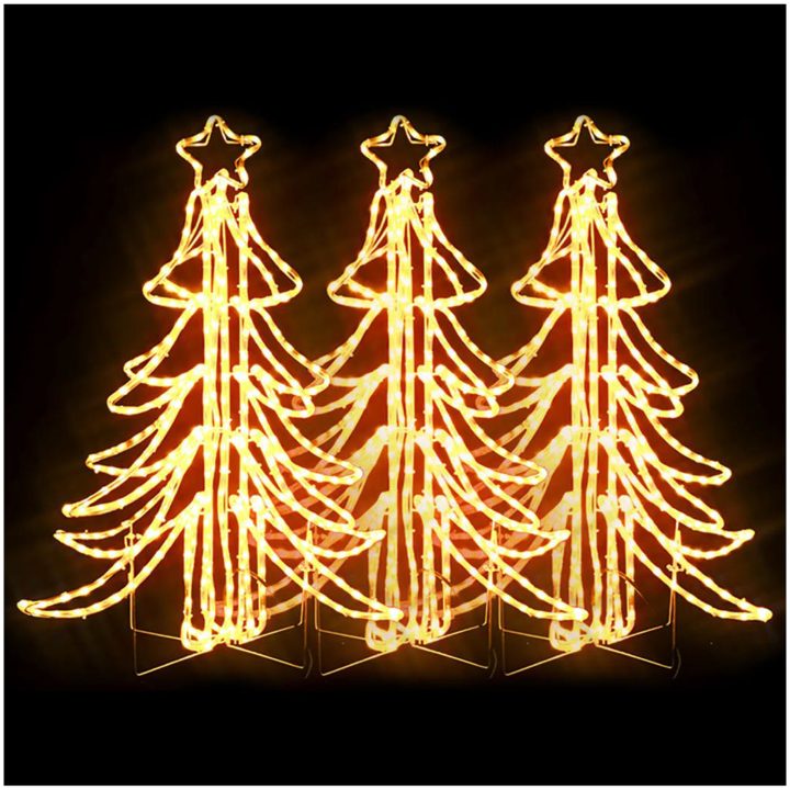 Hopfällbar julgran 3 st ljusslinga med LED varmvit 87x87x93 cm vidaXL – bild 2