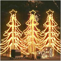 Hopfällbar julgran 3 st ljusslinga med LED varmvit 87x87x93 cm vidaXL