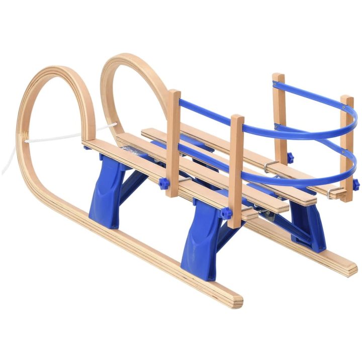 Hopfällbar kälke med ryggstöd 110 cm plywood vidaXL – bild 4