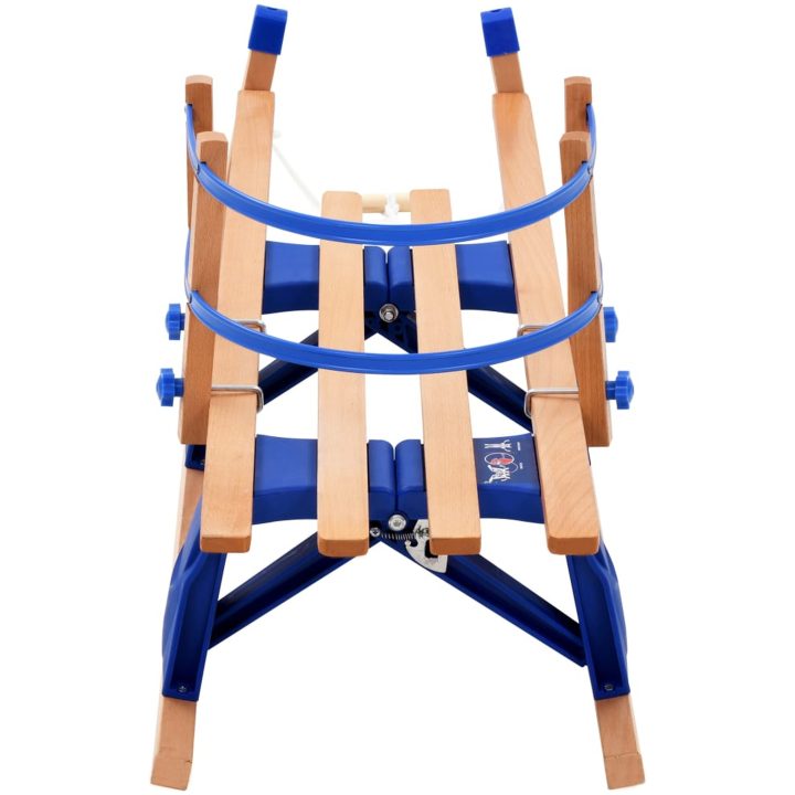 Hopfällbar kälke med ryggstöd trä 119 cm vidaXL – bild 5