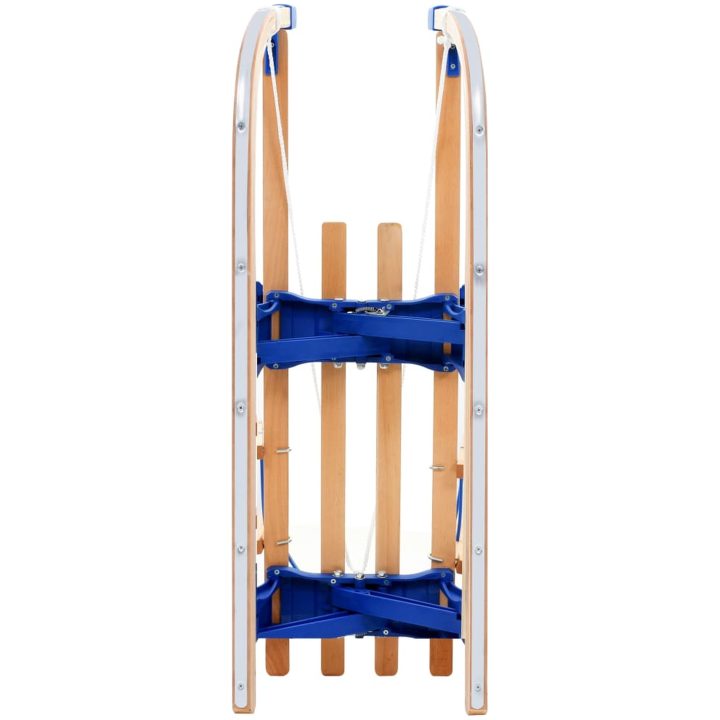 Hopfällbar kälke med ryggstöd trä 119 cm vidaXL – bild 10