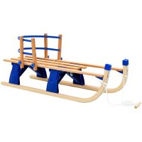 Hopfällbar kälke med ryggstöd trä 119 cm vidaXL