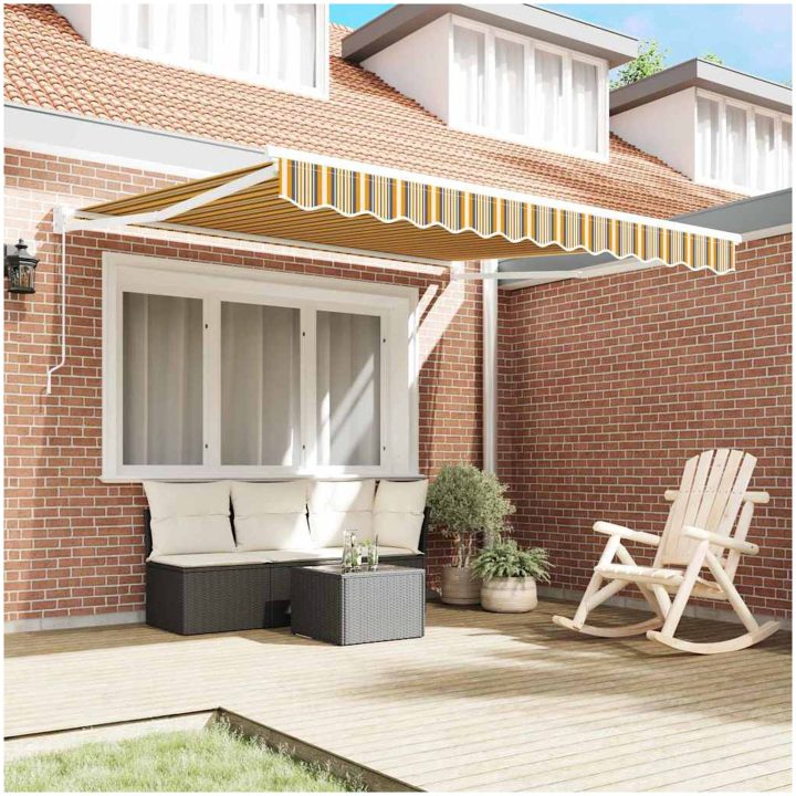Hopfällbar Markis Multikolor Rand 300x250 cm vidaXL Stor – bild 3
