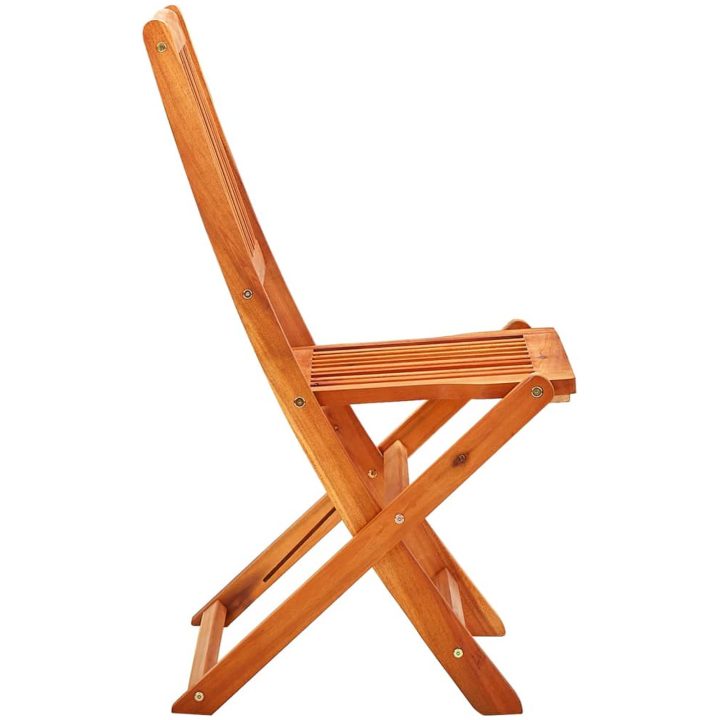 Hopfällbar matgrupp för trädgården 3 delar eukalyptusträ vidaXL – bild 4