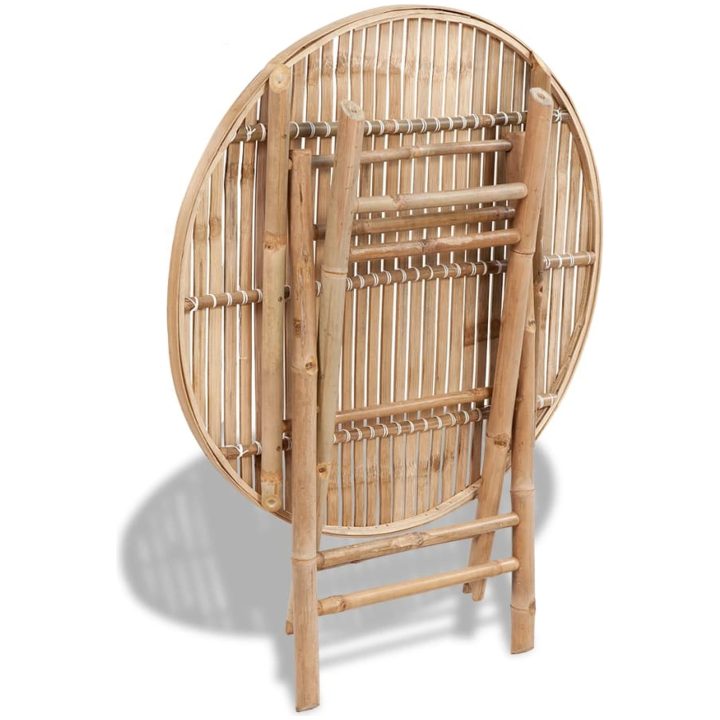 Hopfällbar matgrupp för trädgården 5 delar bambu vidaXL – bild 5