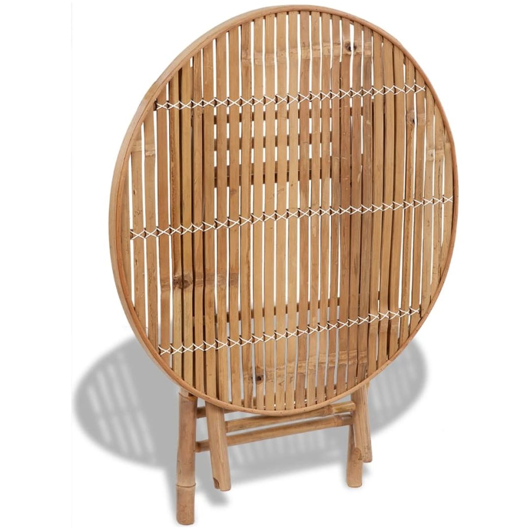 Hopfällbar matgrupp för trädgården 5 delar bambu vidaXL – bild 6