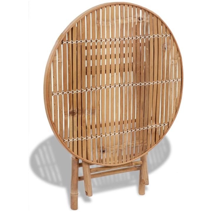 Hopfällbar matgrupp för trädgården 5 delar bambu vidaXL – bild 6