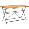 Hopfällbar matgrupp för trädgården 5 delar massivt akaciaträ vidaXL 120 cm table length – miniatyr 6