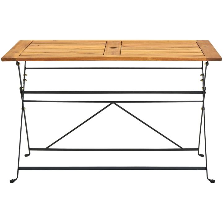 Hopfällbar matgrupp för trädgården 5 delar massivt akaciaträ vidaXL 120 cm table length – bild 7