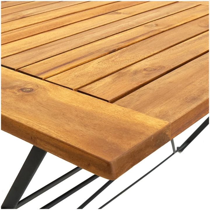 Hopfällbar matgrupp för trädgården 5 delar massivt akaciaträ vidaXL 120 cm table length – bild 8