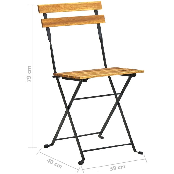 Hopfällbar matgrupp för trädgården 5 delar massivt akaciaträ vidaXL 120 cm table length – bild 9