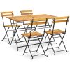 Hopfällbar matgrupp för trädgården 5 delar massivt akaciaträ vidaXL 120 cm table length – miniatyr 1