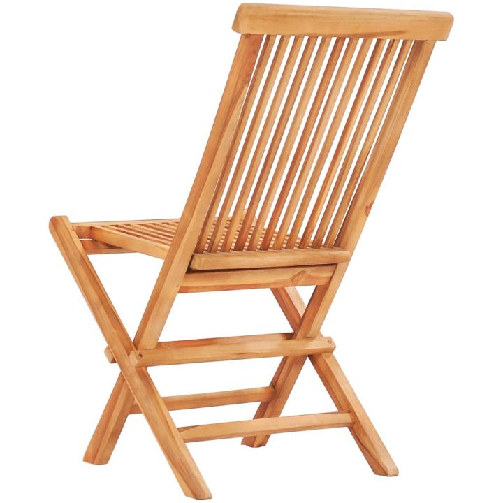 Hopfällbar matgrupp för trädgården 5 delar teak vidaXL – bild 11