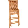 Hopfällbar matgrupp för trädgården 5 delar teak vidaXL – miniatyr 12