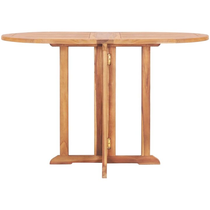 Hopfällbar matgrupp för trädgården 5 delar teak vidaXL – bild 3