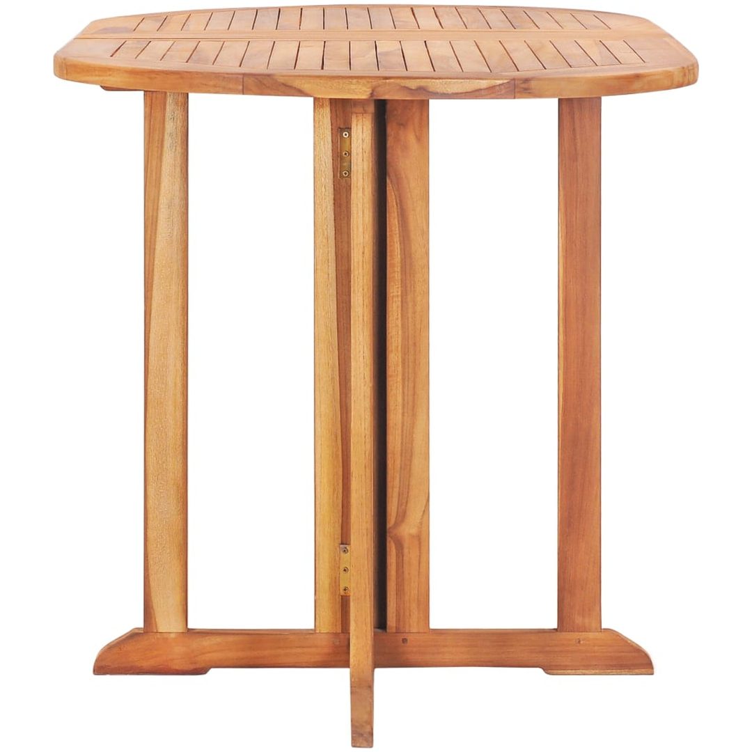 Hopfällbar matgrupp för trädgården 5 delar teak vidaXL – bild 4