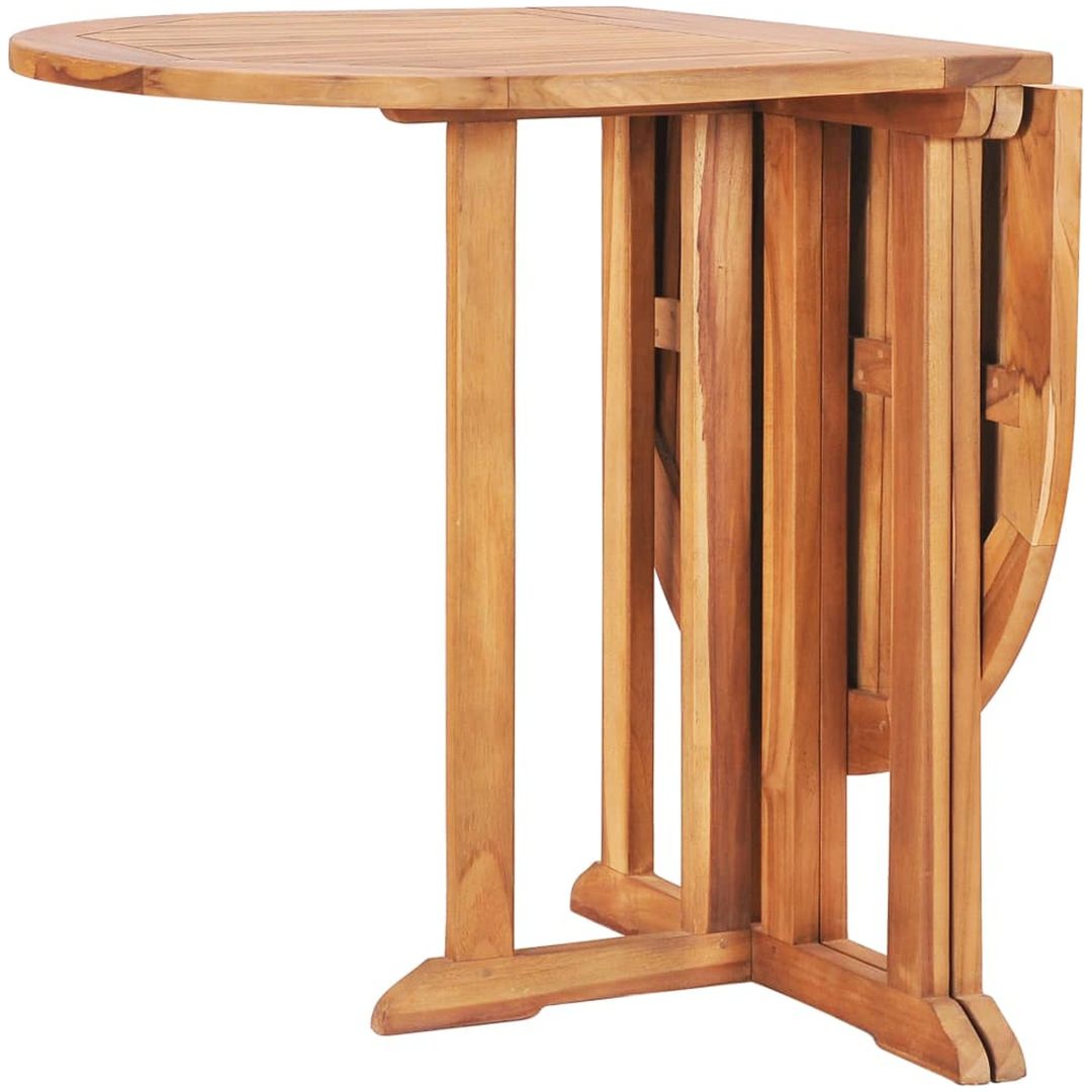 Hopfällbar matgrupp för trädgården 5 delar teak vidaXL – bild 5