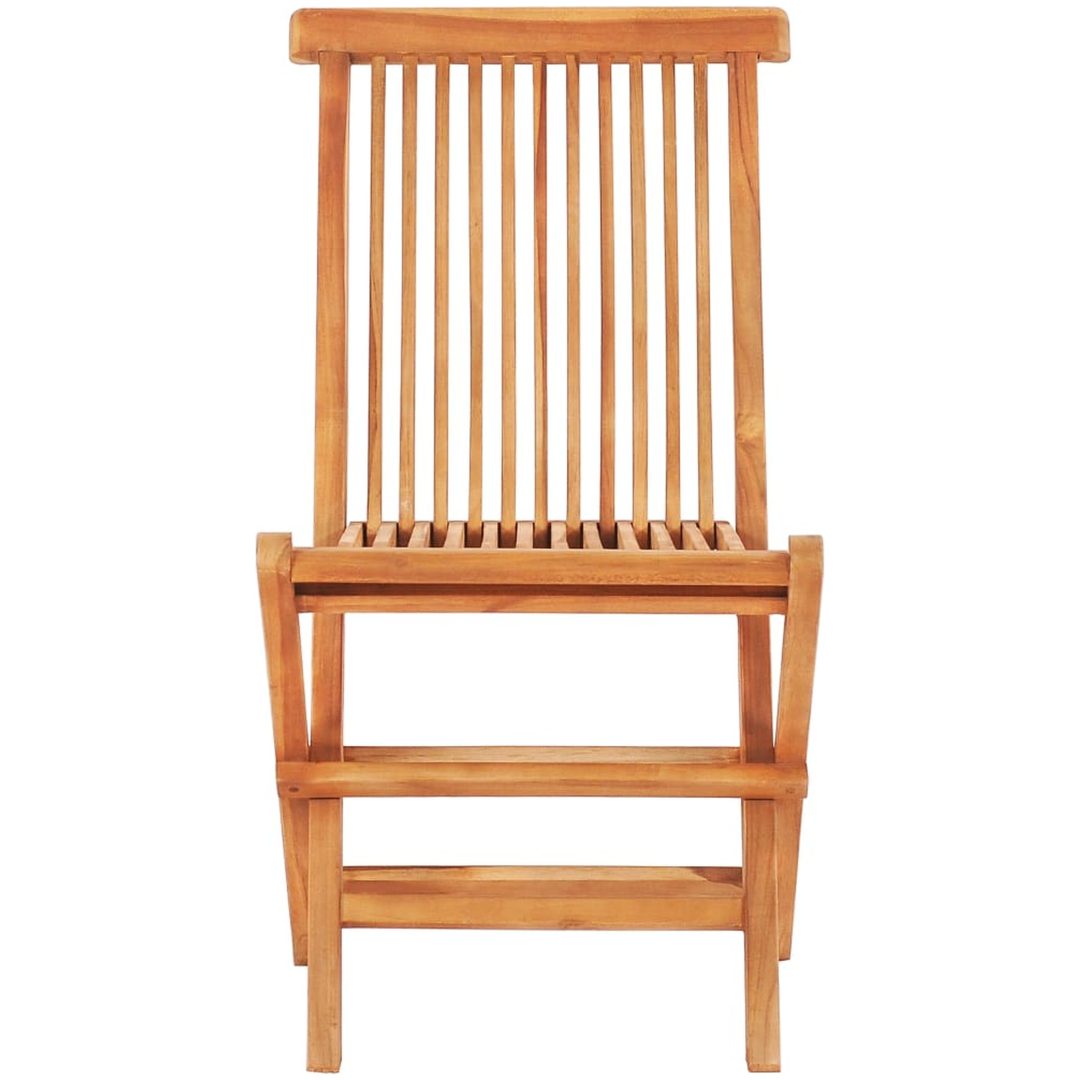 Hopfällbar matgrupp för trädgården 5 delar teak vidaXL – bild 9