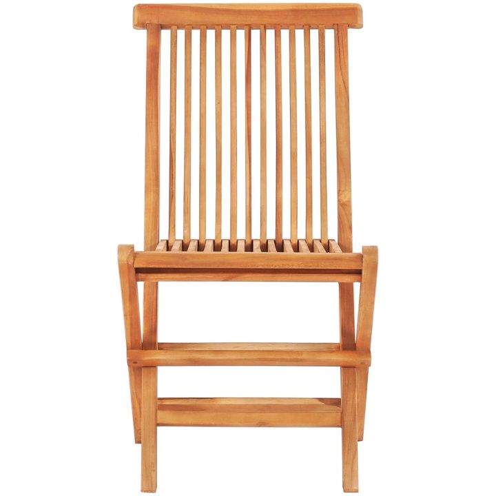 Hopfällbar matgrupp för trädgården 5 delar teak vidaXL – bild 9