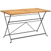 Hopfällbar matgrupp för trädgården 7 delar massivt akaciaträ vidaXL 120 cm table length – miniatyr 6