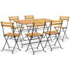Hopfällbar matgrupp för trädgården 7 delar massivt akaciaträ vidaXL 120 cm table length – miniatyr 1