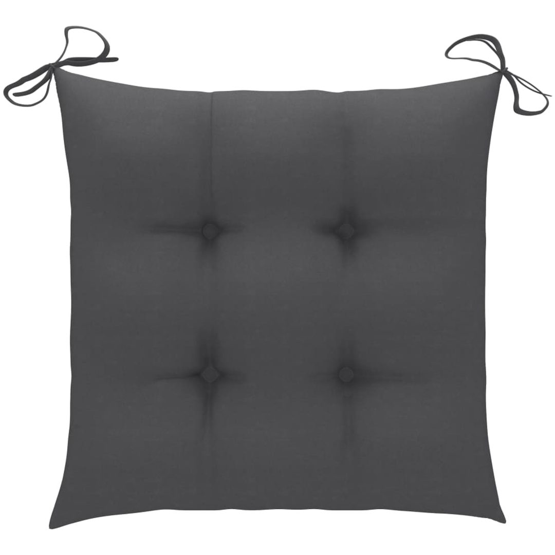 Hopfällbar matgrupp för trädgården med dynor 5 delar bambu vidaXL 40 x 40 x 7 cm – bild 11
