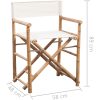 Hopfällbar regissörsstol 2 st bambu med kanvas vidaXL – miniatyr 6