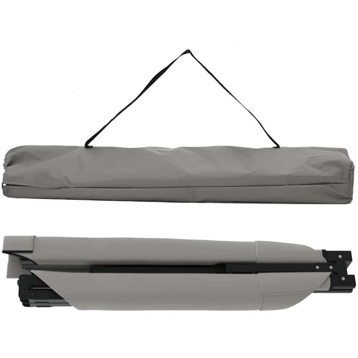 Hopfällbar Solbädd med Bärväska Grå 600D Oxford-tyg vidaXL 210 x 80 x 46 cm – bild 5