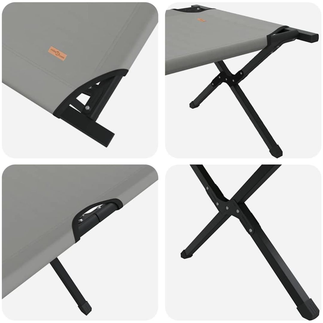 Hopfällbar Solbädd med Bärväska Grå 600D Oxford-tyg vidaXL 210 x 80 x 46 cm – bild 8