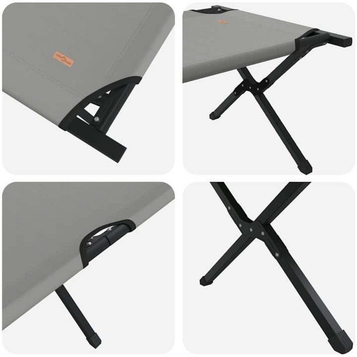 Hopfällbar Solbädd med Bärväska Grå 600D Oxford-tyg vidaXL 210 x 80 x 46 cm – bild 8