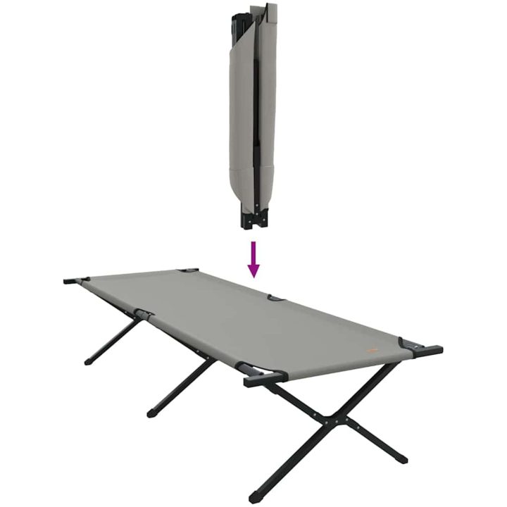 Hopfällbar Solbädd med Bärväska Grå 600D Oxford-tyg vidaXL 210 x 80 x 46 cm – bild 9