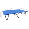 Hopfällbar solsäng 2 pers blå stål vidaXL – miniatyr 8