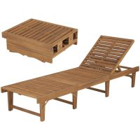 Hopfällbar solsäng massivt akaciaträ vidaXL