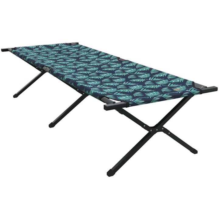 Hopfällbar solsäng med bärväska Lövmönster 600D Oxford tyg vidaXL 210 x 80 x 46 cm – bild 2