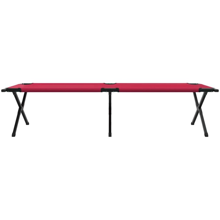 Hopfällbar Solsäng med Bärväska Röd 600D Oxford Tyger vidaXL 210 x 80 x 46 cm – bild 6