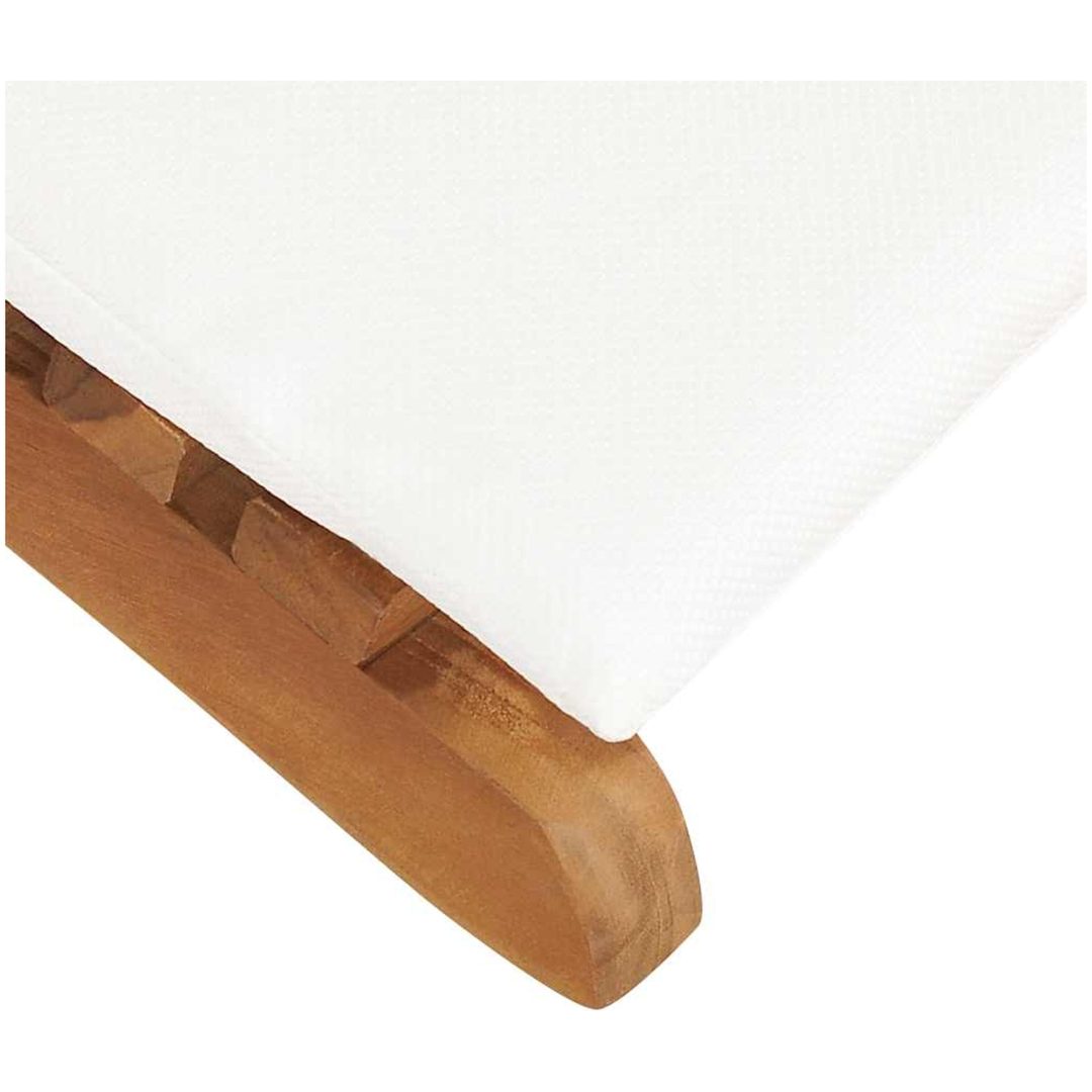 Hopfällbar solsäng med gräddvit dyna massiv teak vidaXL – bild 6