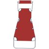 Hopfällbar solsäng med tak röd aluminium vidaXL – miniatyr 3