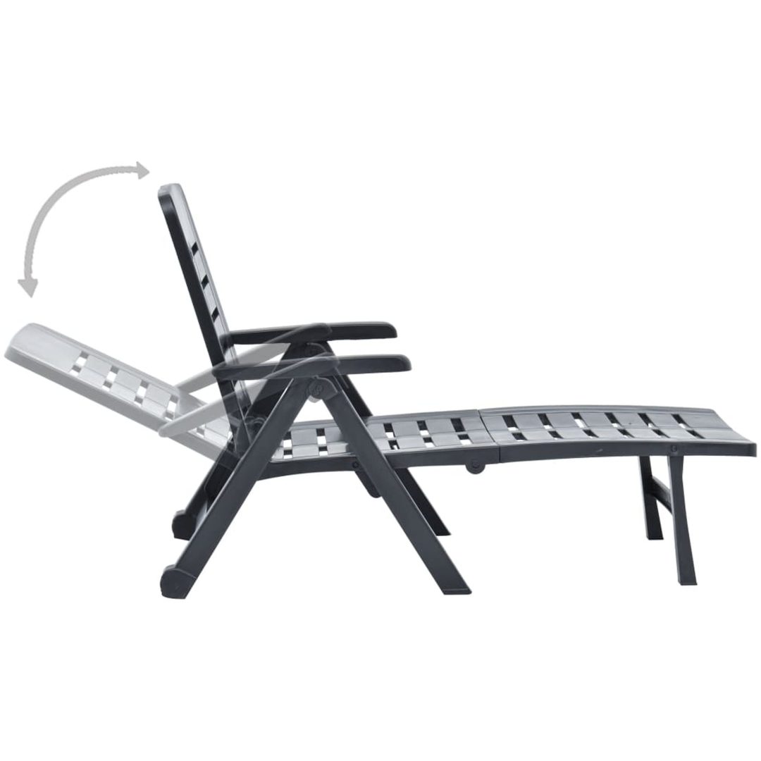 Hopfällbar solsäng plast antracit vidaXL – bild 5