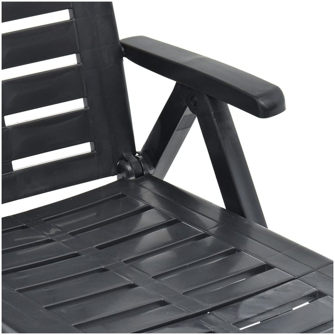 Hopfällbar solsäng plast antracit vidaXL – bild 8