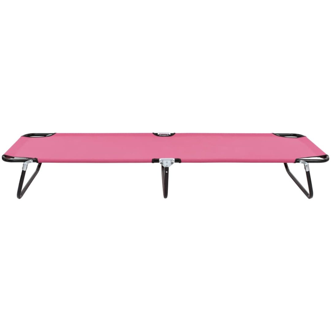 Hopfällbar solsäng stål rosa vidaXL – bild 2
