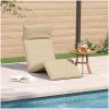 Hopfällbar solstol beige 175x54x8,5 cm oxfordtyg vidaXL – miniatyr 3
