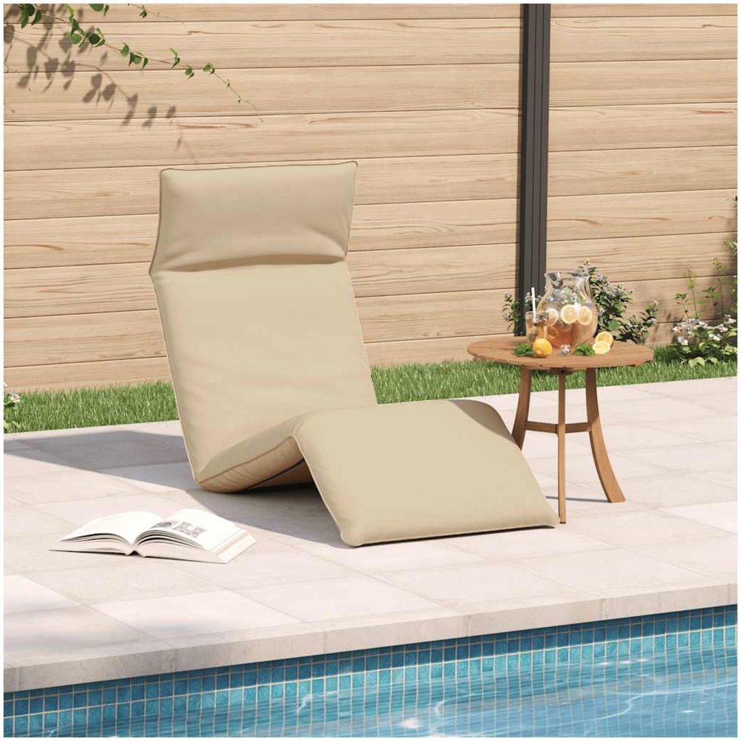 Hopfällbar solstol beige 175x54x8,5 cm oxfordtyg vidaXL – bild 3