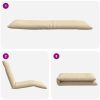 Hopfällbar solstol beige 175x54x8,5 cm oxfordtyg vidaXL – miniatyr 7