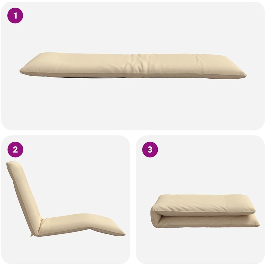 Hopfällbar solstol beige 175x54x8,5 cm oxfordtyg vidaXL – bild 7