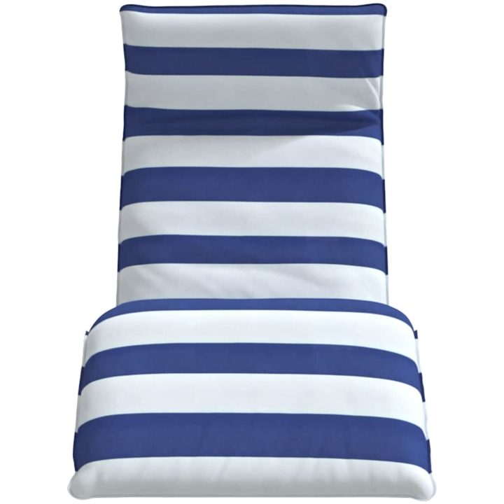 Hopfällbar solstol blå och vit 175x54x8,5 cm oxfordtyg vidaXL – bild 4