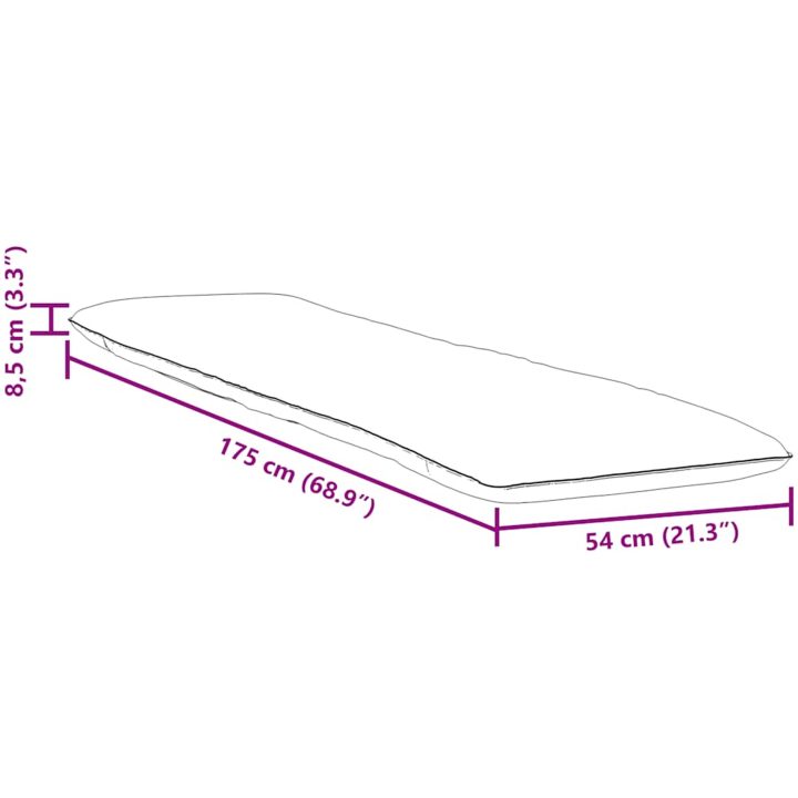 Hopfällbar solstol grå rutig 175x54x8,5 cm oxfordtyg vidaXL – bild 11