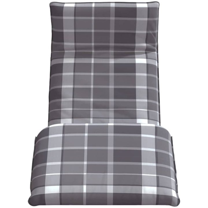 Hopfällbar solstol grå rutig 175x54x8,5 cm oxfordtyg vidaXL – bild 4