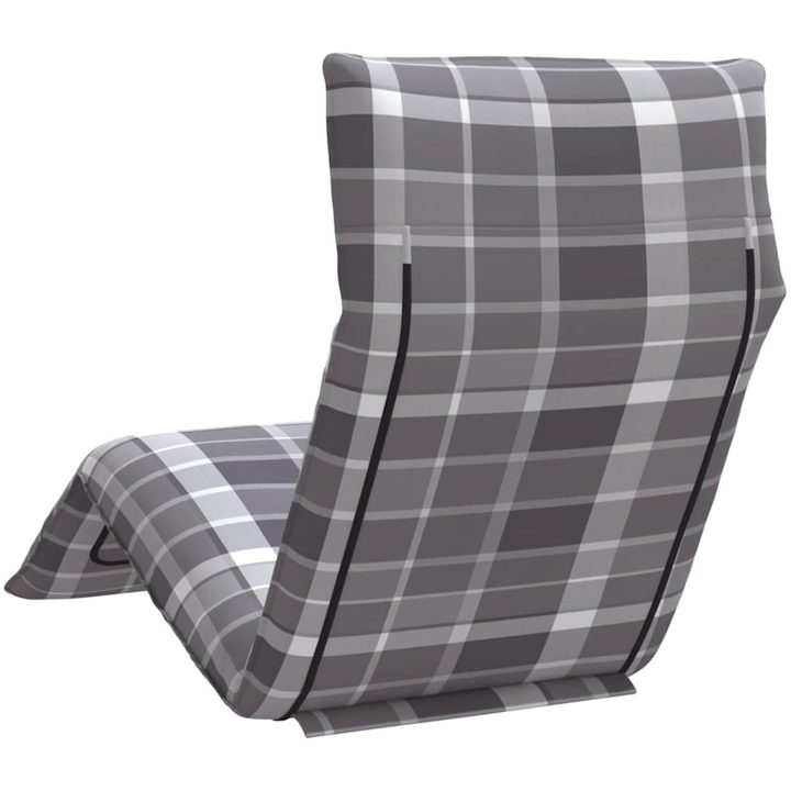 Hopfällbar solstol grå rutig 175x54x8,5 cm oxfordtyg vidaXL – bild 6